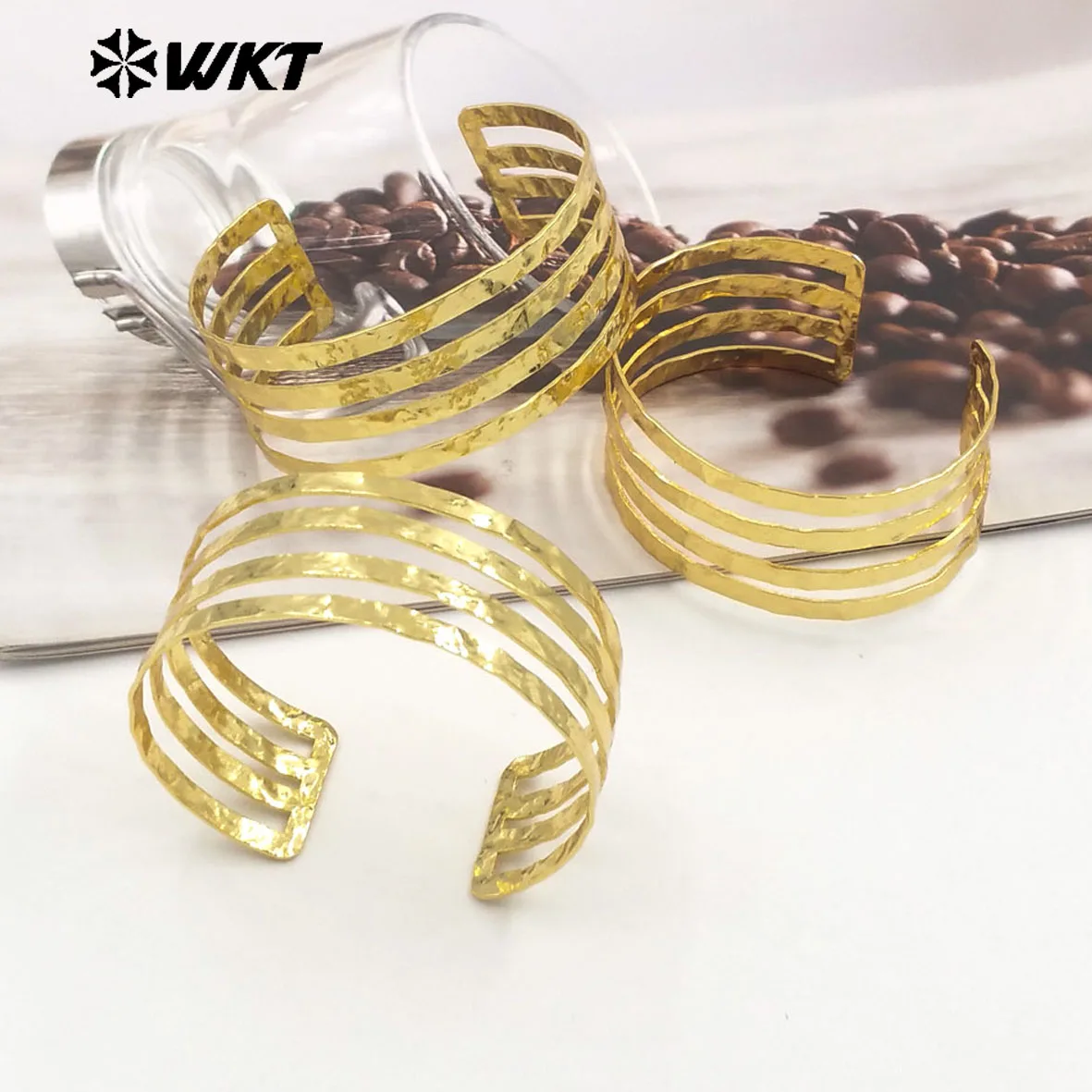 Imagem -04 - Pulseira Ajustável de Bronze Amarelo Ouro 18k Chapeado Jóias Suprimentos Acessório Estilo Retro Wt-b658 Wkt 2024 Novo Pcs