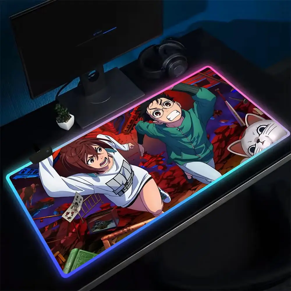 Tapis de souris de jeu Anime D-Dandadan, tapis de table LED, rétro4.2, tapis de bureau en caoutchouc, média, RVB