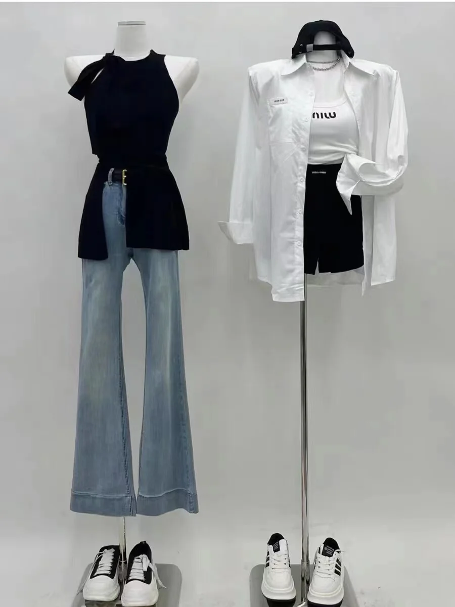 

Новый летний вязаный жилет Slim Fit с узлом, в корейском стиле, универсальный, с поясом и разрезами, модный вязаный дизайн