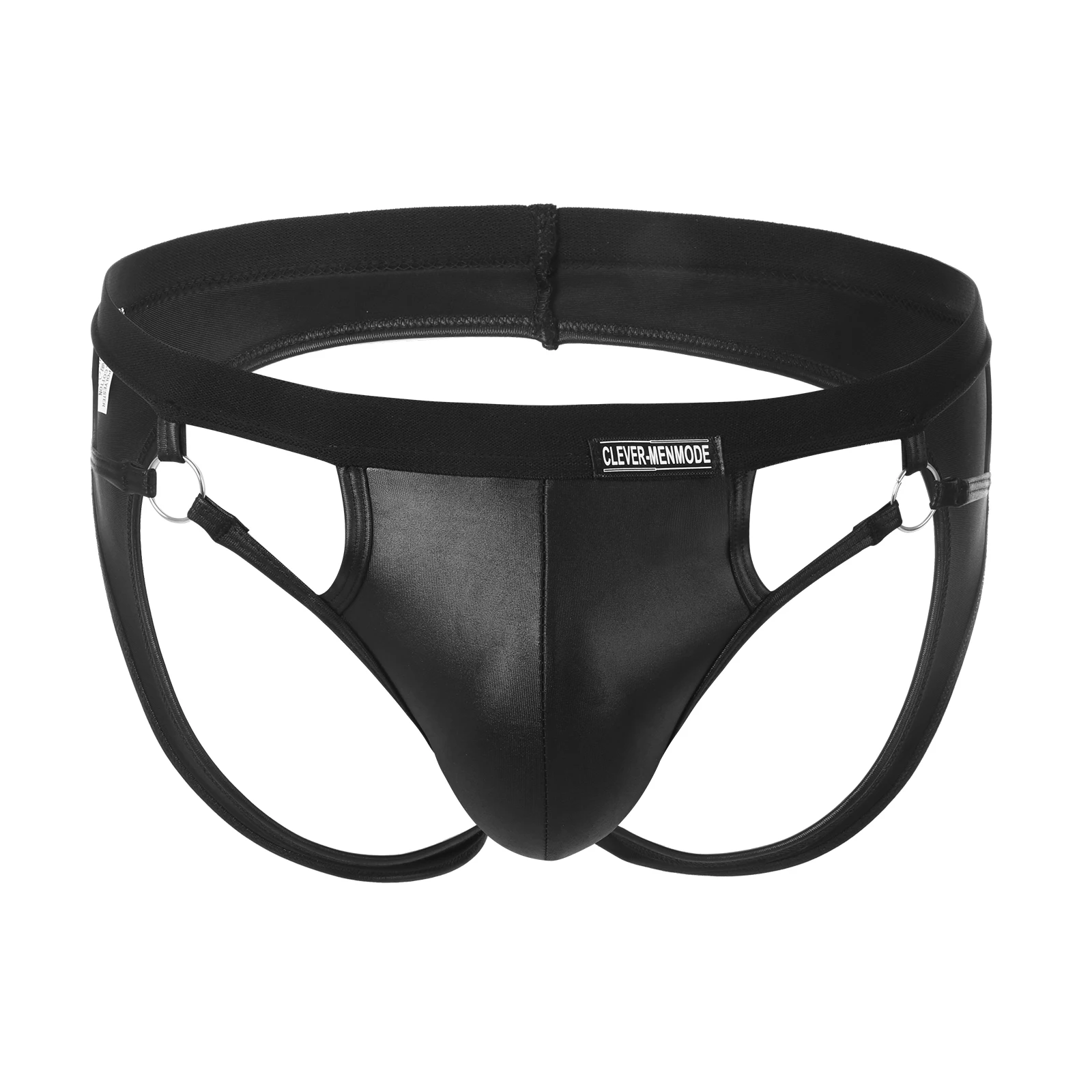 

Sexy Men Underwear Faux Leather Backless Jockstrap Erotic Briefs Metal Ring Black G-Strings Male Homme Comfort Underpants
