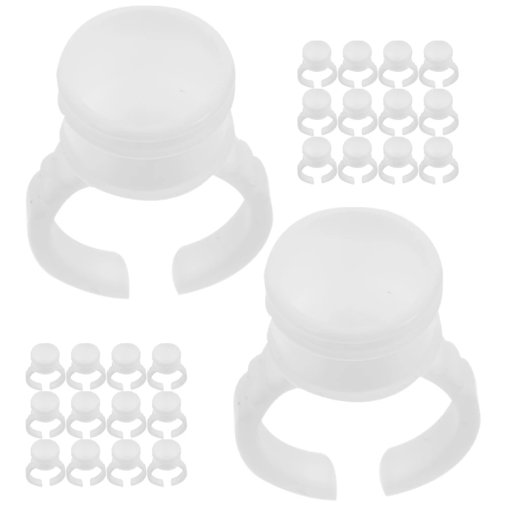 

200pcs Ring Cup Eyelash Extensions Glue Ink Gasket Storage Rings White Pigment Tattooing Professional Beauty Salon Cosmetology