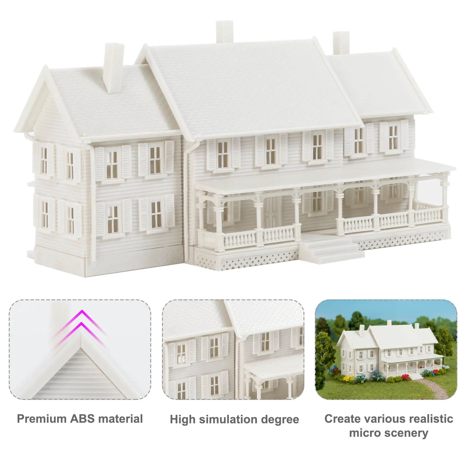 Evemodel N 스케일 1:160 모델 2층 건물 키트 앞 베란다 주택 조립되지 않은 도색되지 않은 JZN5891JJ