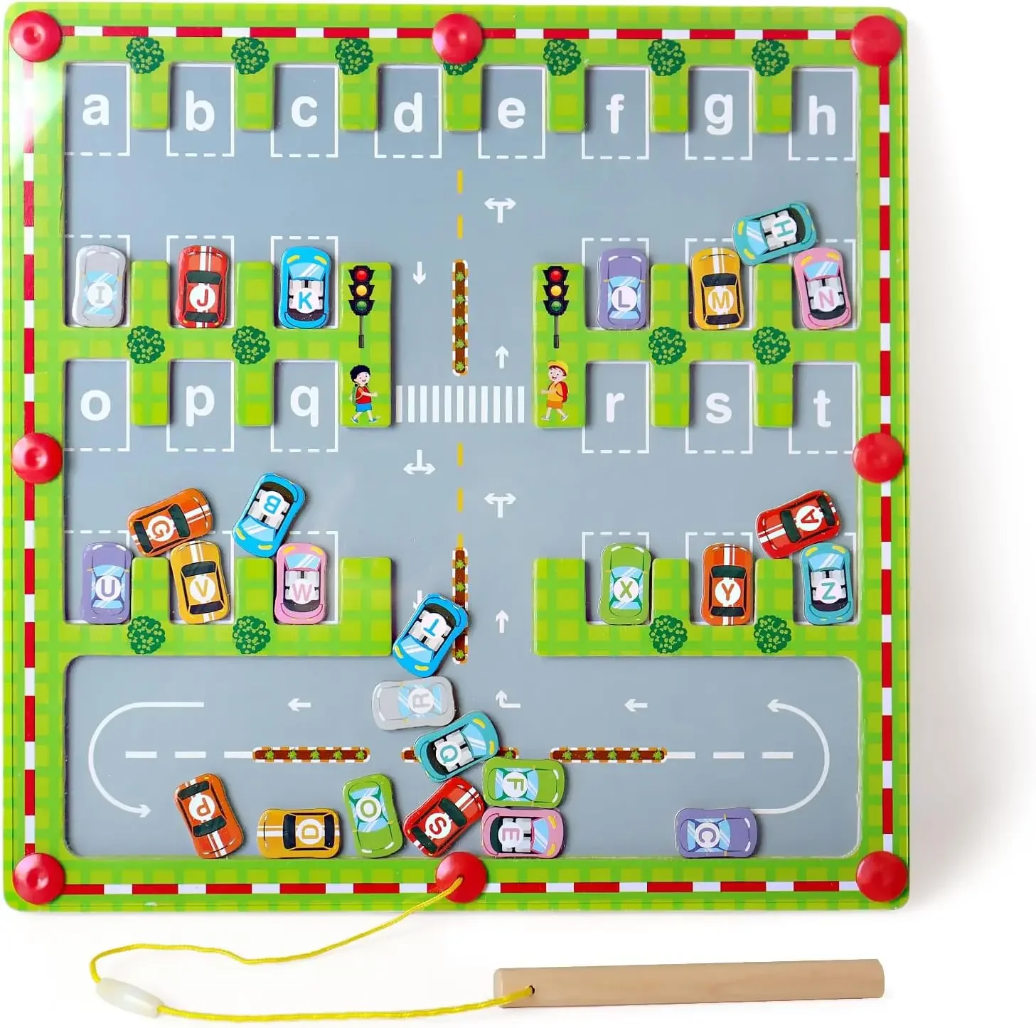 Montessori Magnetic Alphabet Maze Letter Puzzle regali per bambini parcheggio Puzzle per bambini giocattoli per ragazze in età prescolare per bambini