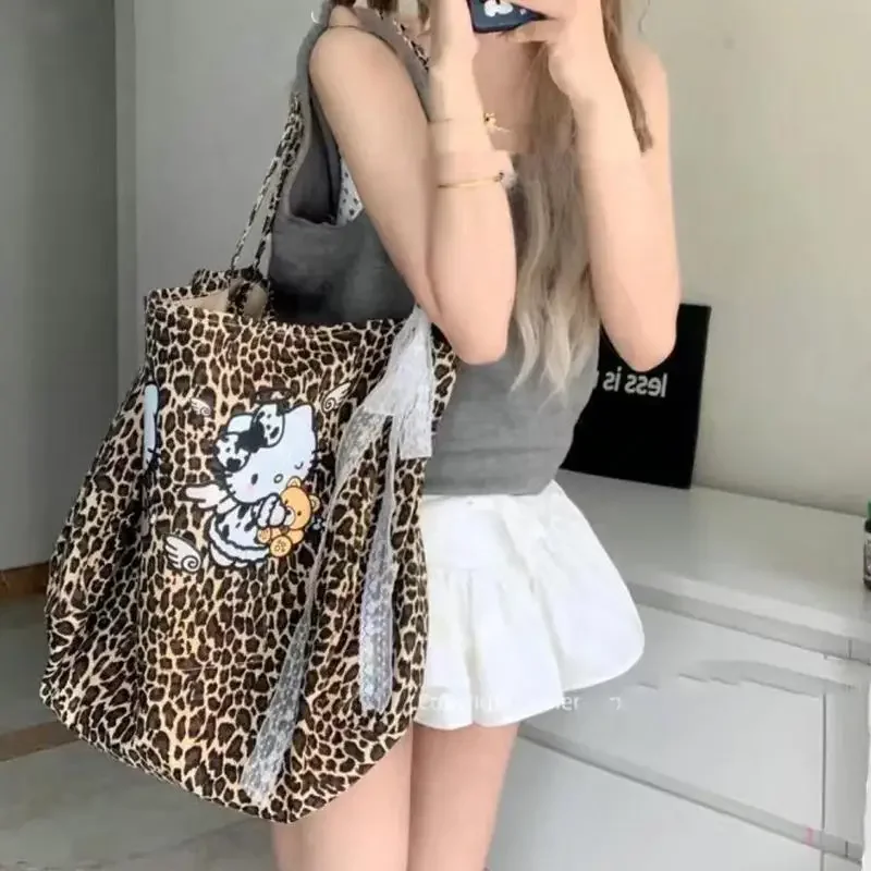 

Hellokittys Sanrios Crossbody Bag Shoulder Bag New Large Capacity Anime Figure Backpack All-Match Tote Bag Kawaii Cartoon