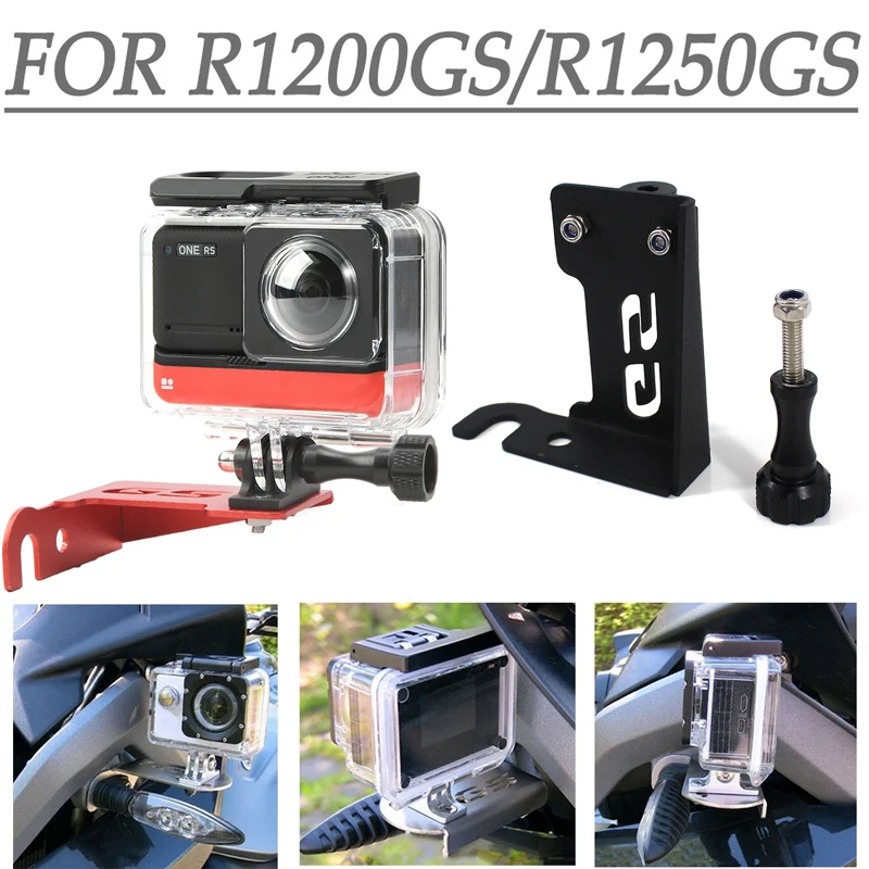 For Go Pro Dash Cam Front Left Bracket Support Motorcycle Accessories For BMW R1200GS LC ADV 2013-2018 R1200 R1250 GS R1250GS