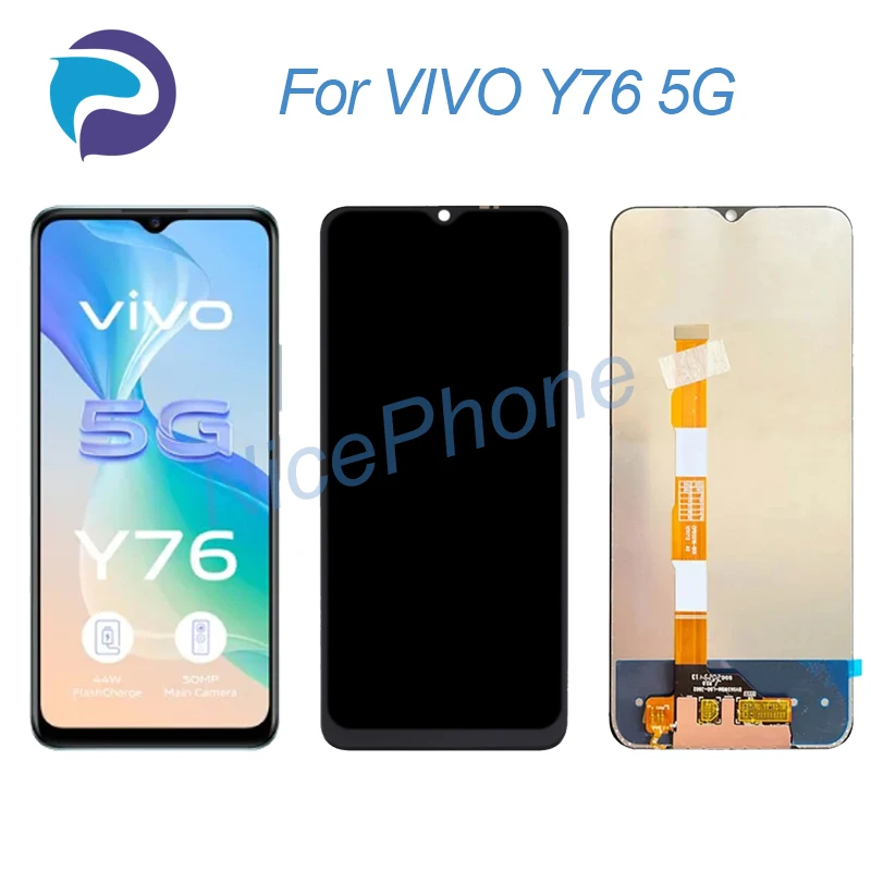 

ДЛЯ VIVO Y76 5G LCD дисплей кодирующий преобразователь сенсорного экрана в сборе Замена 6,58 "V2124 для VIVO Y76 5G экран LCD