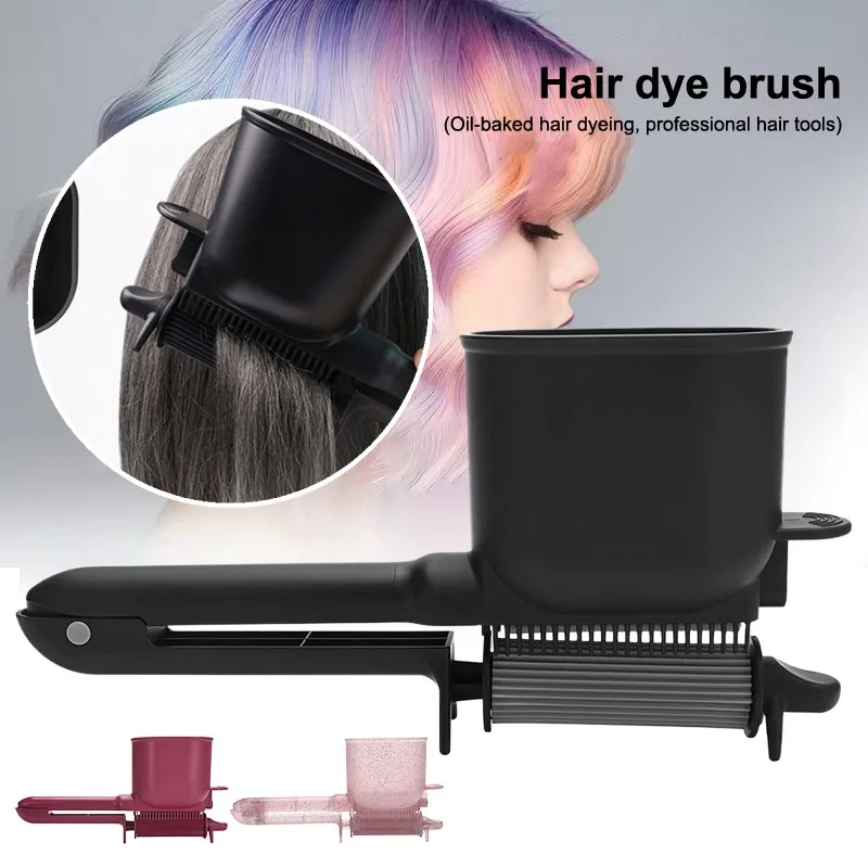 1pcs Professional Hair Dyeing Tool 2-in-1 Automatic Roller Comb With Smooth Brush Dye Salon Hair Care Plastic Salon Styling Tool