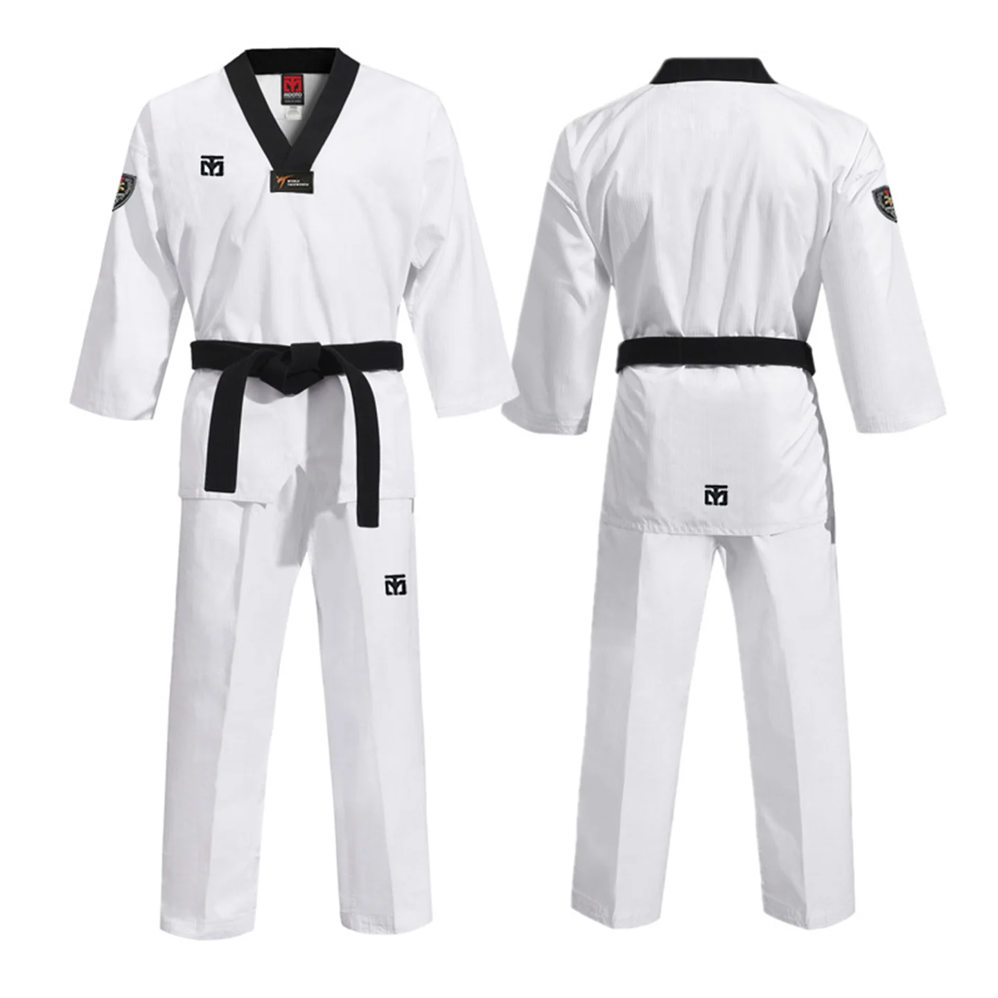 BASIC4 MOOTO Dobok Taekwondo Uniform Adult Kids Black Belt Coach Suit Gymnasium Training Suit Men Women karate Shirt & Pants Set