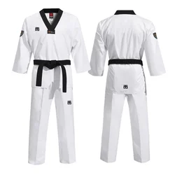 BASIC4 MOOTO Dobok Taekwondo uniforme para adultos y niños, traje de entrenador de Kungfu, traje de entrenamiento de gimnasio, conjunto de camisa y pantalones de karate para hombres y mujeres