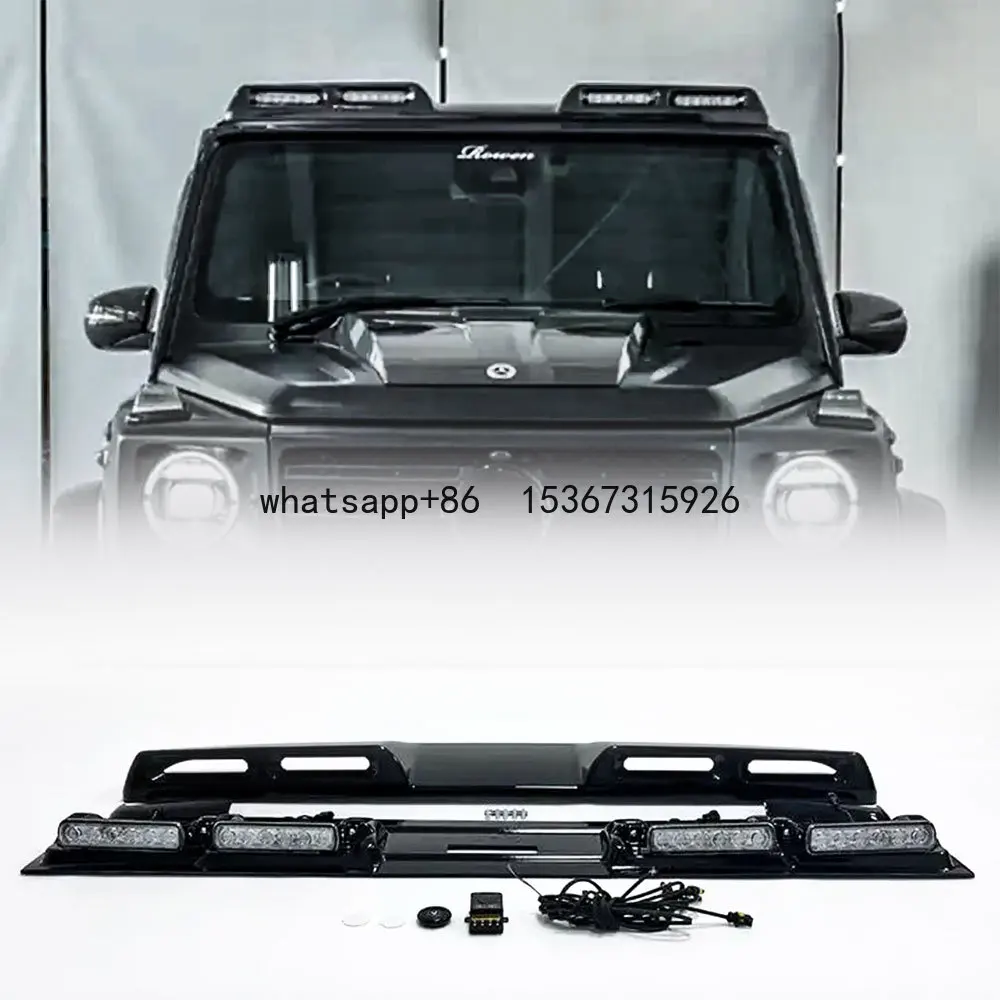 

2023 New Design Abs Material Roof Spoiler With Four Lights Led Bar For Mercedes Benz G Class W464 G500 G350 G550