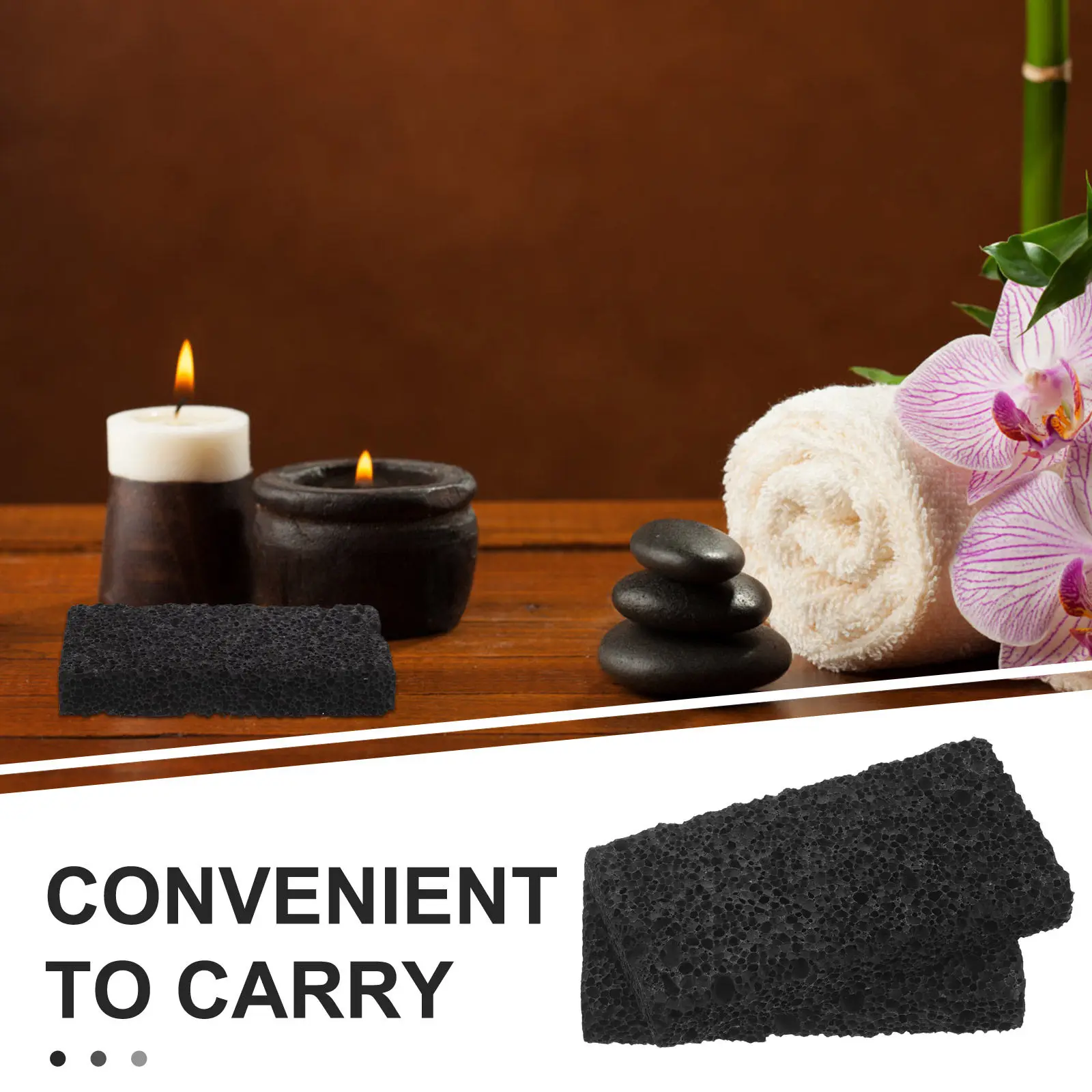 2Pcs Black Lava Rock Diffuser Stones Natural Volcanic Aroma Stones Passive Essential Oil Accessory Home Office Yoga Meditation