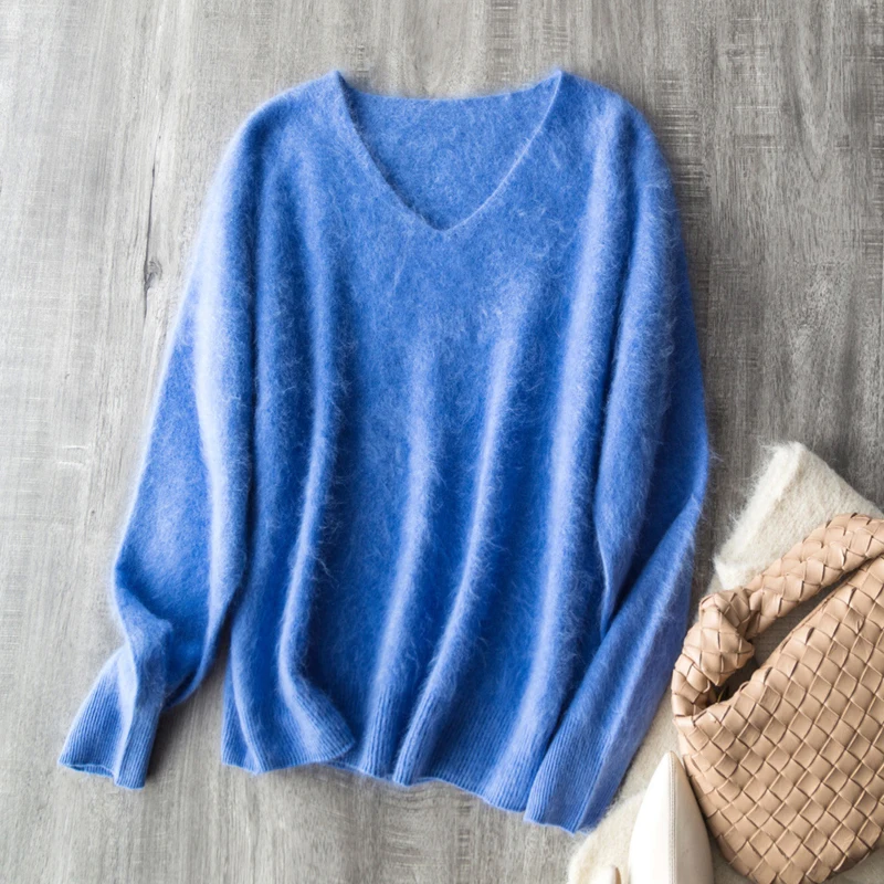 V-neck te Blue