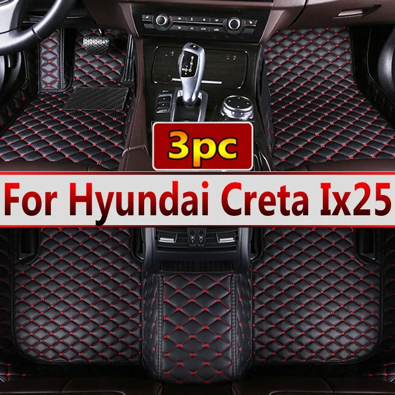 Custom Style Car Floor Mats for Hyundai Creta Ix25 2020-2023 Year Car Accessories Interior Details Mobile Phone Pocket