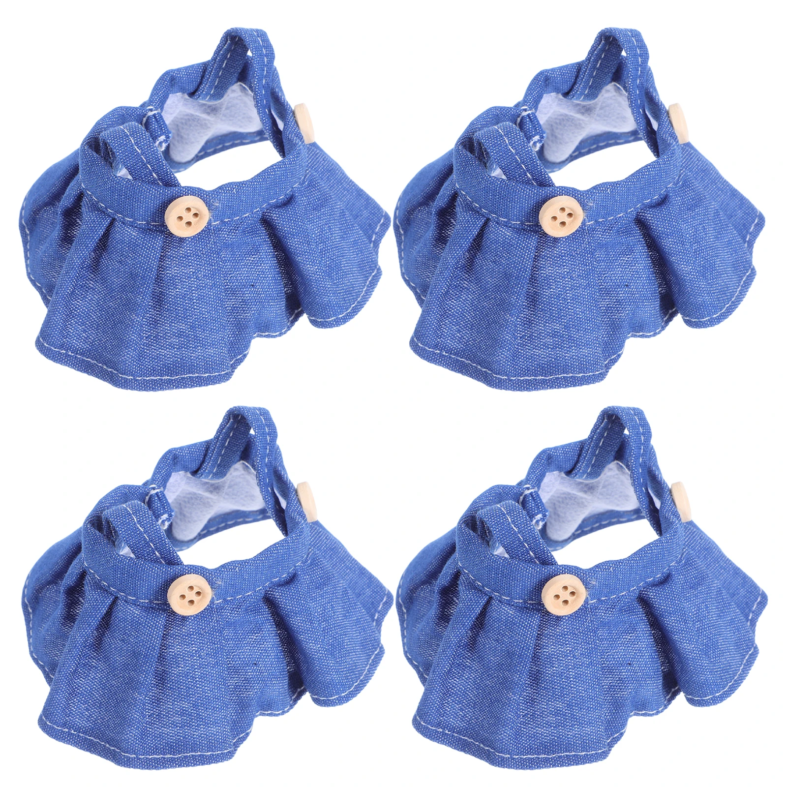 

4 Pcs Glue Clothing Outfit Dress Skirt for Cute Overalls Accessories 10cm