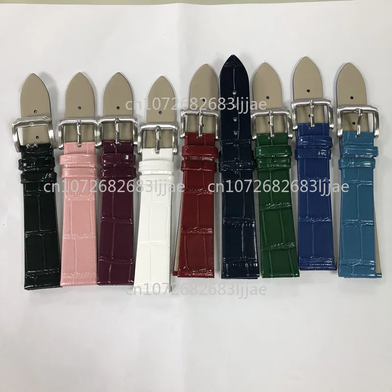 Watch Accessories Domestic Crocodile Belly Belt Bamboo Plain Weave Bright Leather Leather Belt Top Layer Cowhide