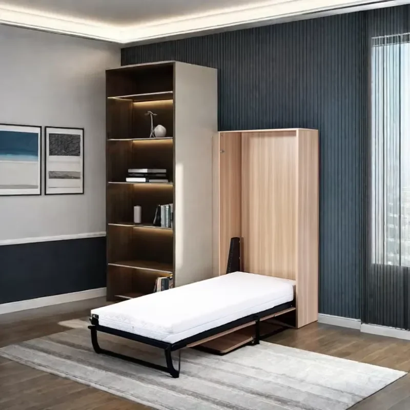 Modern Style Queen Size Space Save Furniture Folding Hidden Desk Murphy Wall Bed Metal Bed