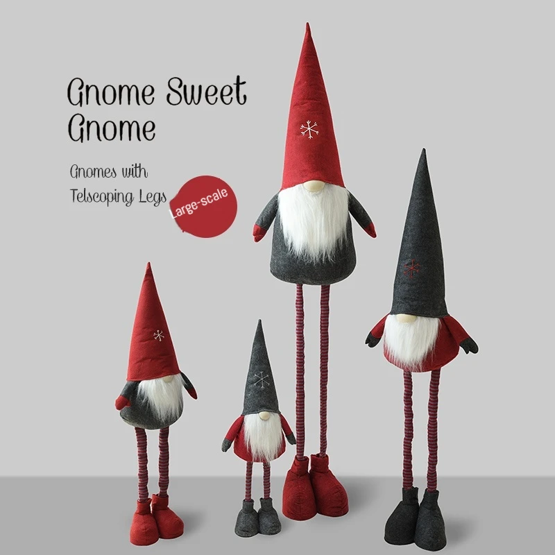 

Large Telescopic Christmas Santa Claus Doll Plush Toy Stuffed Figure Holiday Decor Window Display Scene Setup For Home Party