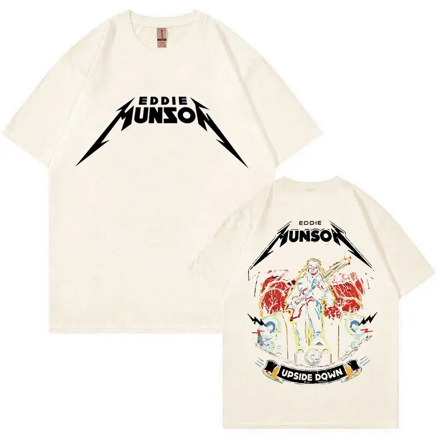 روك الشرير إدي مونسون الجرافيك تي شيرت ديموجورجون أكلة لحوم البشر زهرة الوحش التي شيرت الرجال النساء موضة القطن شعبية تي شيرت