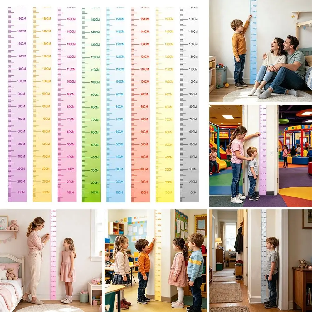 2M Height Height Measurement Sticker Self-adhesive Removable Height Chart Wall Sticker Waterproof Unisex Growth Chart