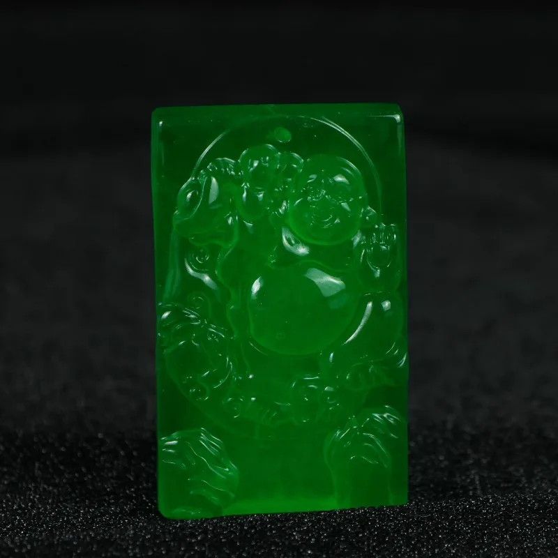 

New Natural High-ice Green Maitreya Buddha Pendant, Ethnic Style Necklace