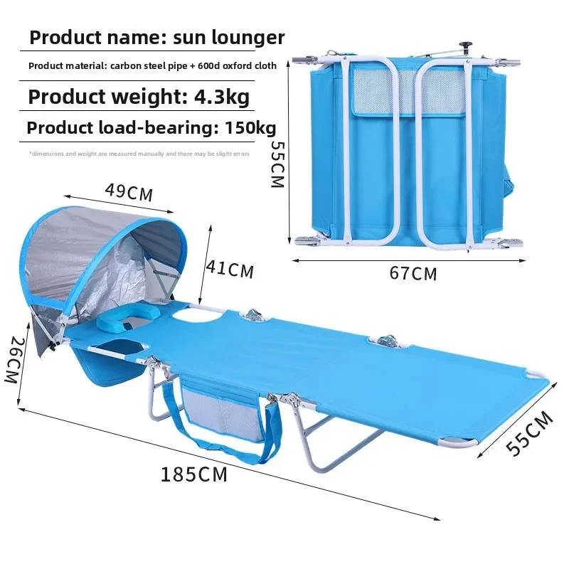 Back Sun Breathable Look Mobile Phone Portable Beach Lounge Chair Camping Back Bed Three Volts Outdoor Folding Chair