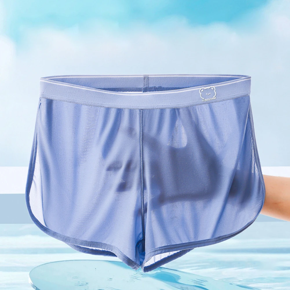 

Sexy Lingerie Mens Breathable Underpants Ice Silk Panties Ultra-thin Underwear Gay Sissy Bulge Pouch Boxershorts Stretch Briefs
