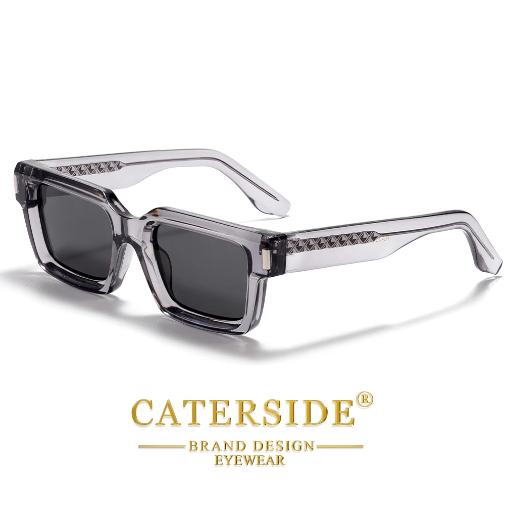 CATERSIDE Neue Retro Herren-Sonnenbrille Hochwertige Quadratische Sonnenbrille mit Dickem Rahmen Damen Outdoor-Reise-Fahrbrille UV400 – Detail 18