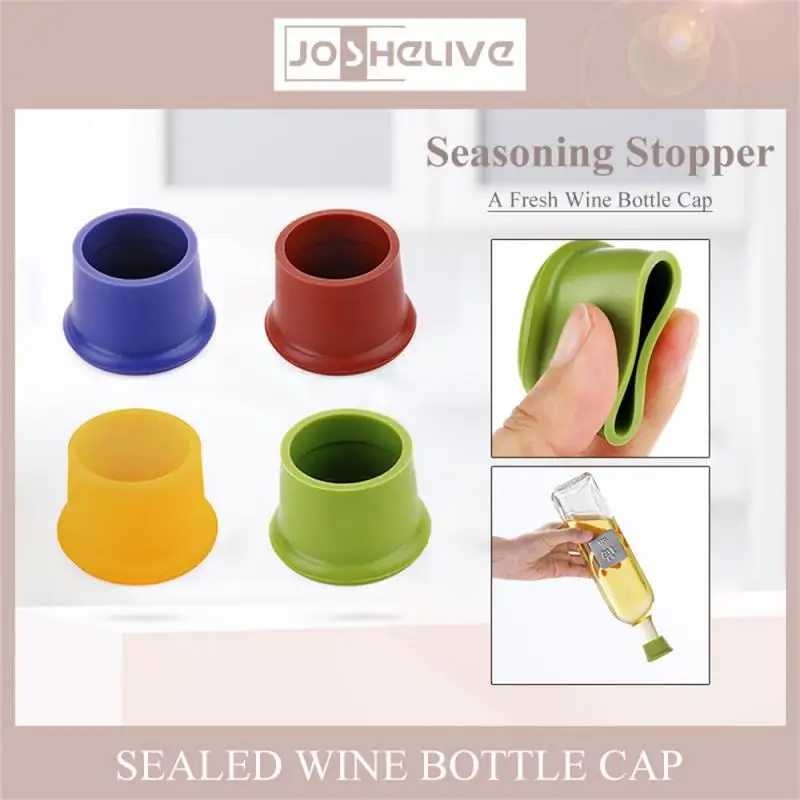 1/2/4PCS Silicone Wine Stopper Leak Free Wine Bottle Fresh Keeping Sealers Beer Beverage Champagne Closures For Bar