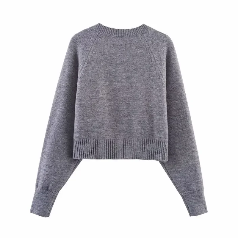 

Однотонный серый милый вязаный кардиган-свитер, куртка, вязаное пальто, зимнее женское простое теплые уличные топы с длинными рукавами