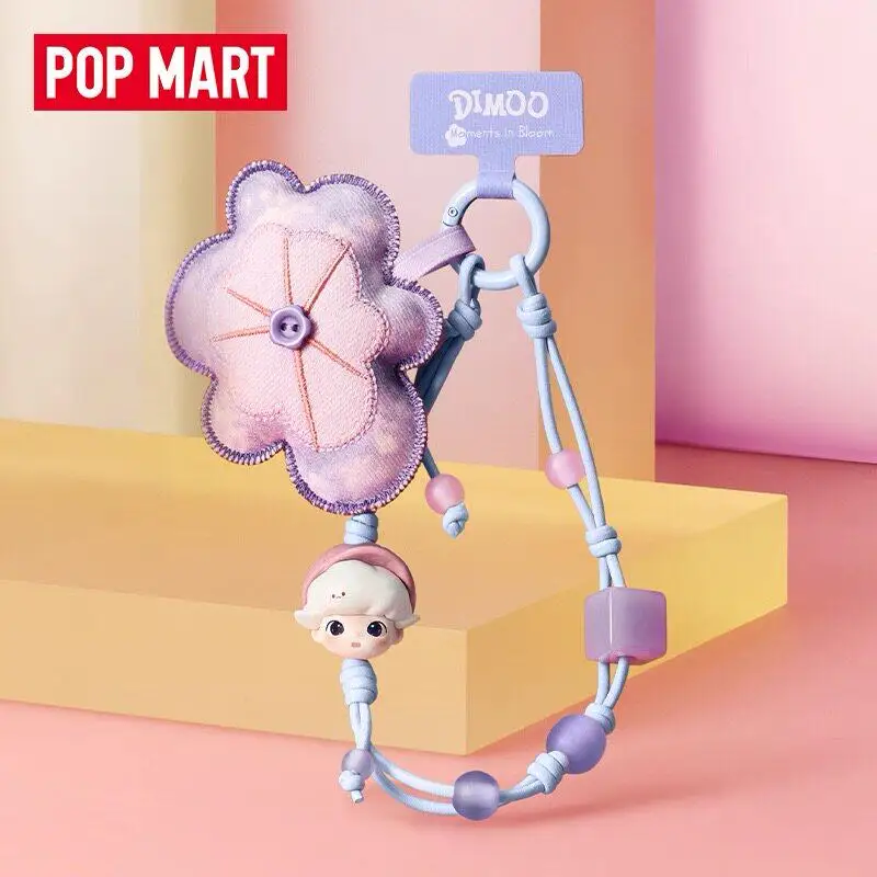 

New POP MART DIMOO Moments in Bloom Series Hanging Chain Blind Box Keychain Bag Cute Anime Surprise Collection Gift Decoration