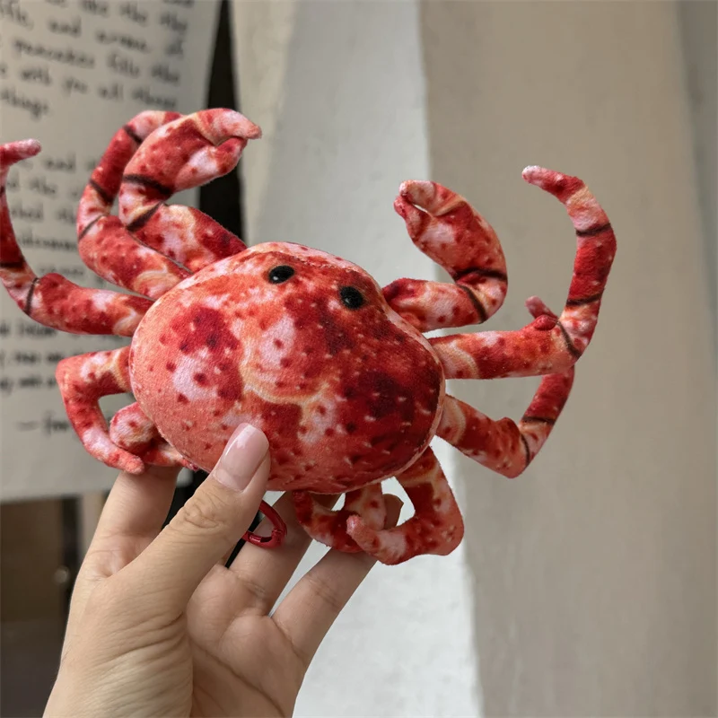 20cm Emperor Crab Plush Toys Realistic Animal Toy Interesting Desktop Decorative Item Backpack Pendant Birthday Gifts For Friend