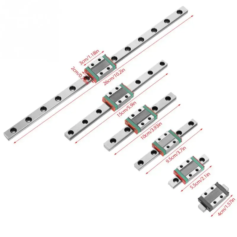 1PC LML9B Miniature Linear Rail Guide Rail 9mm Width+Slide Block Linear Guide Rail Print Parts CNC