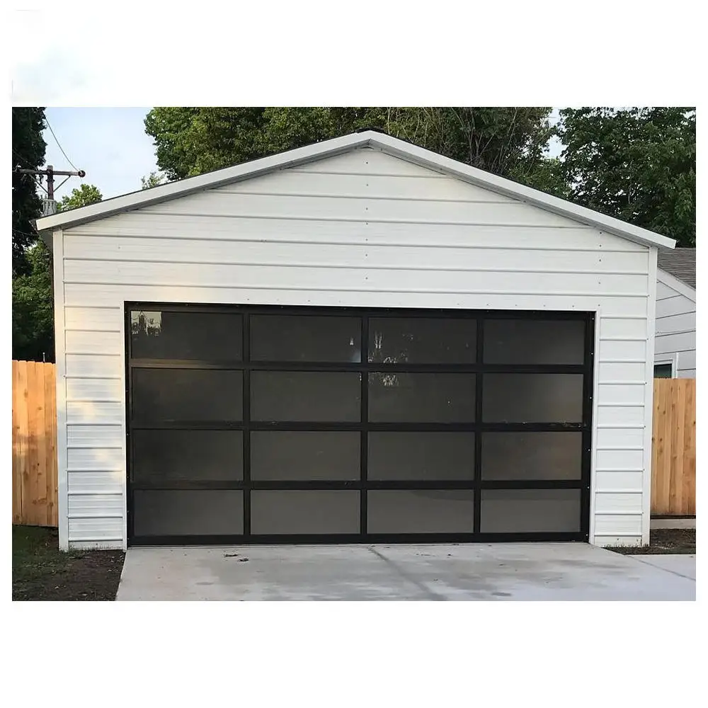 

Multi Scenario Use Fashionable Rainproof Aluminum Alloy Tempered Glass Garage Door Corrosion Resistant Anti Theft Garage Doors