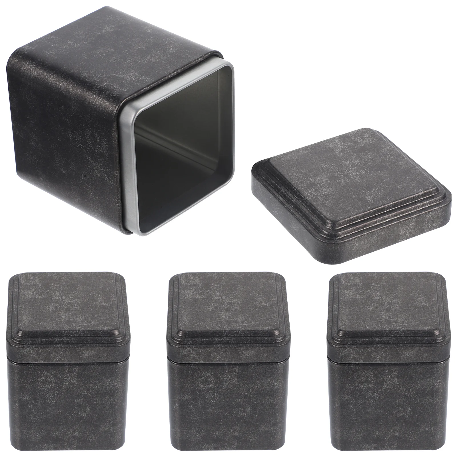 

4pcs Candy Gift Box Tinplate Storage Jars With Lid For Tea Coffee Sugar Snacks Kitchen Canisters Decorative Food Containers