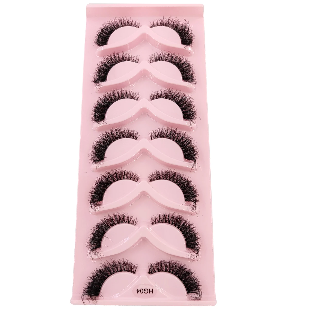 HBGZTLAD 7 pairs of cat eyes fine tail eyes slender and thick artificial mink eyelashes fluffy and short false eyelashes