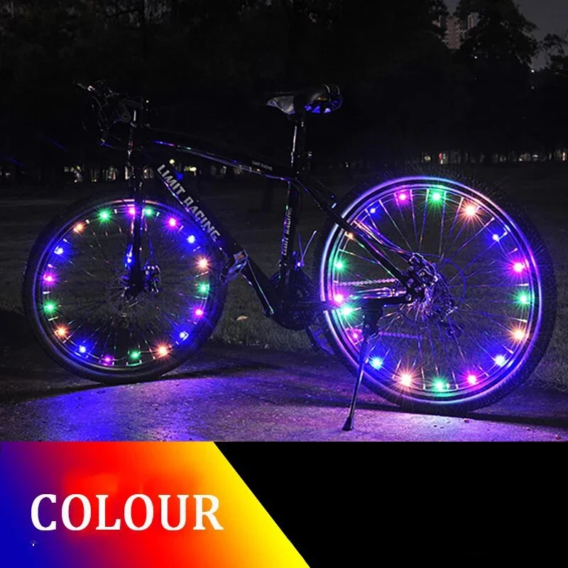 Colourful Waterproof LED Bicycle Wheel Light Night Decoration Warning Light Front and Rear Spoke Light Bicycle Tyre Accessories