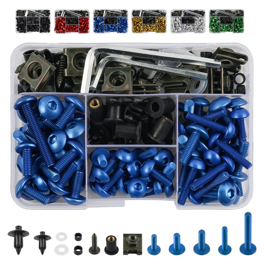 

190pcs Bodywork Aluminum Screws Fairing Bolts Kit for Yamaha YZF R6 1999 - 2018 2019 R1 Raven R3 R6S YZF600R YSR50 R15V4 TW225