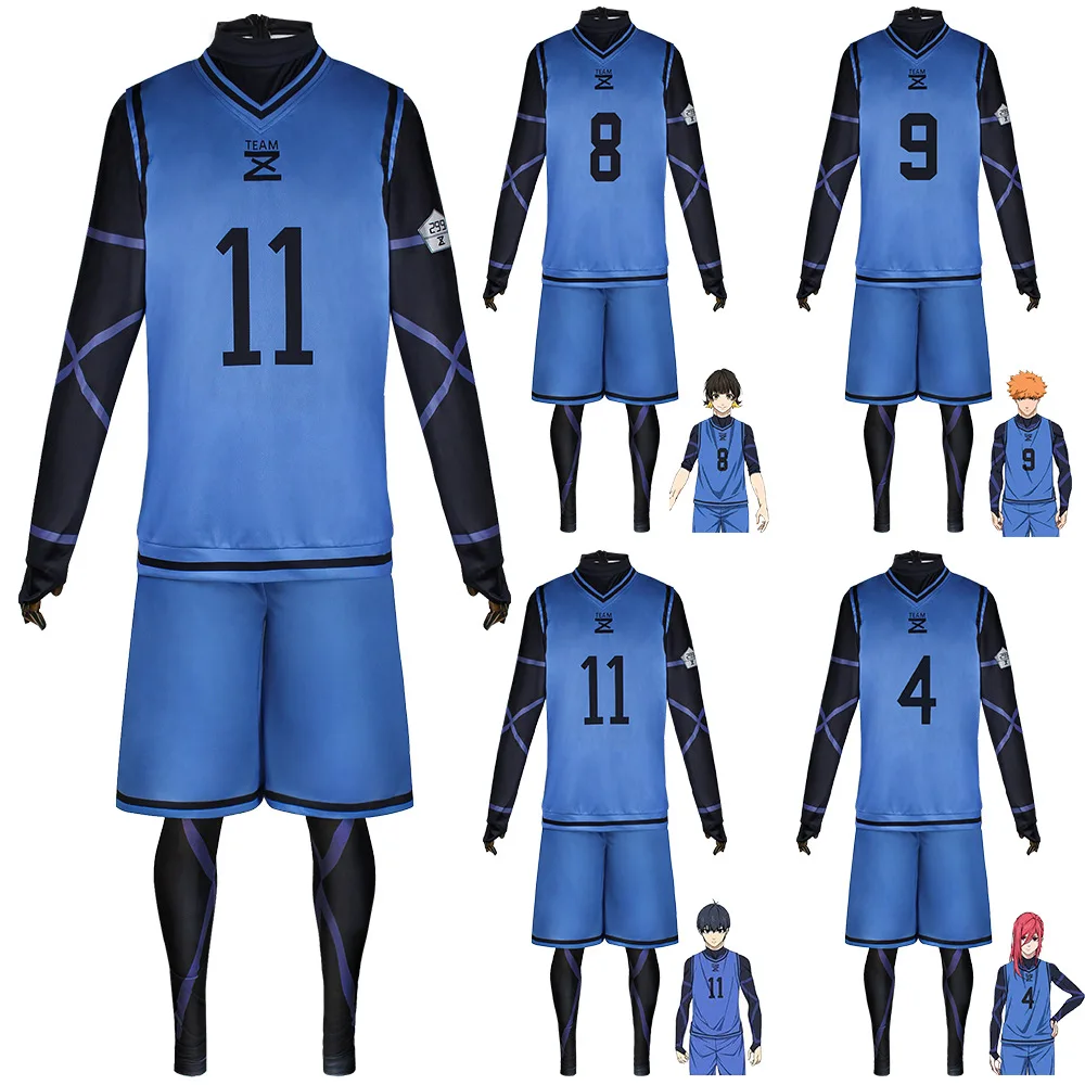 Anime Blue Lock Jersey Football Club Sportswear T-Shirt Men Isagi Yoichi Cosplay Costume Chigiri Rensuke Kunigami Bachira Meguru