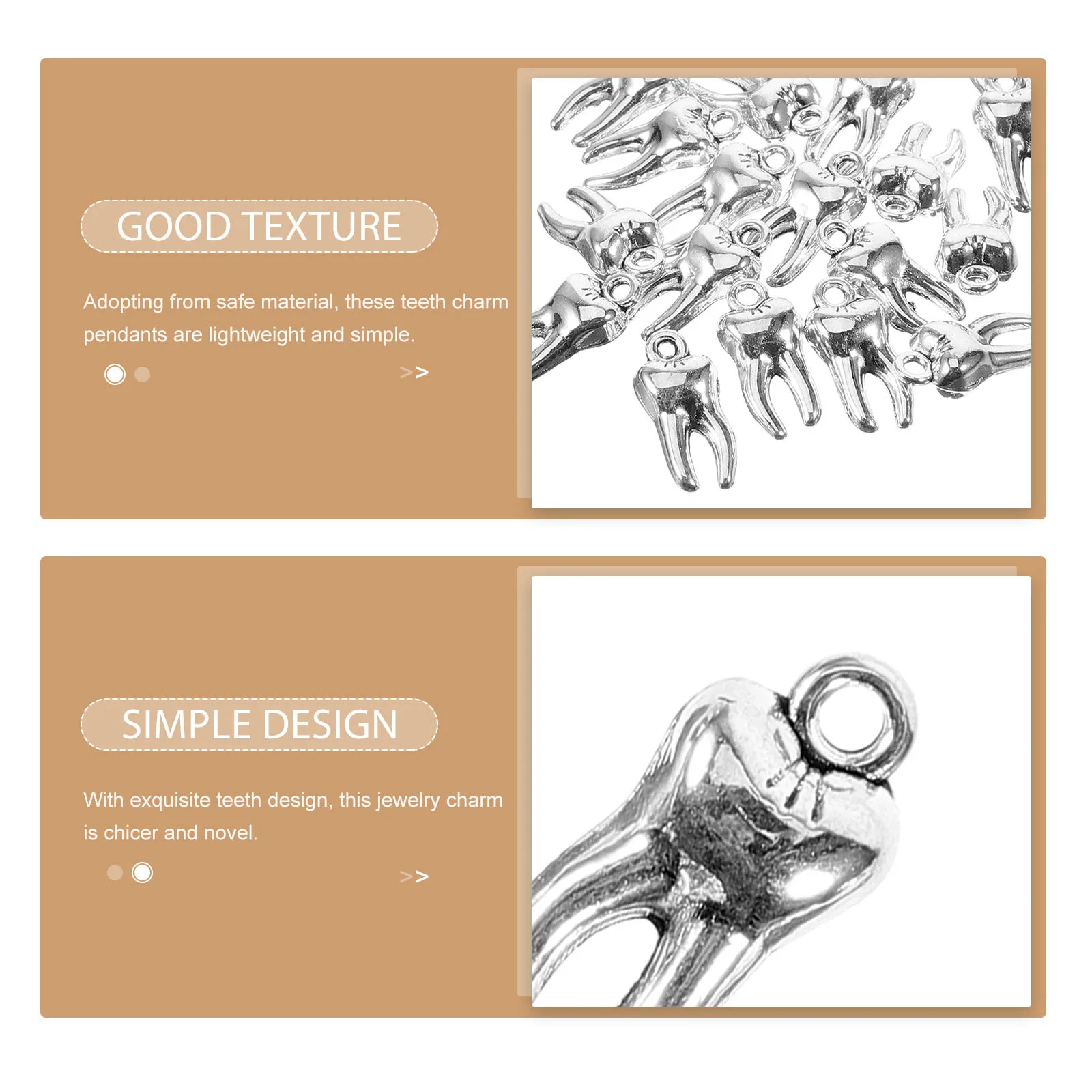 

50Pcs Delicate Teeth Charms Multipurpose DIY Jewelry Making Accessories Gifts Tooth Ornament Teeth Jewelry Ornament Making