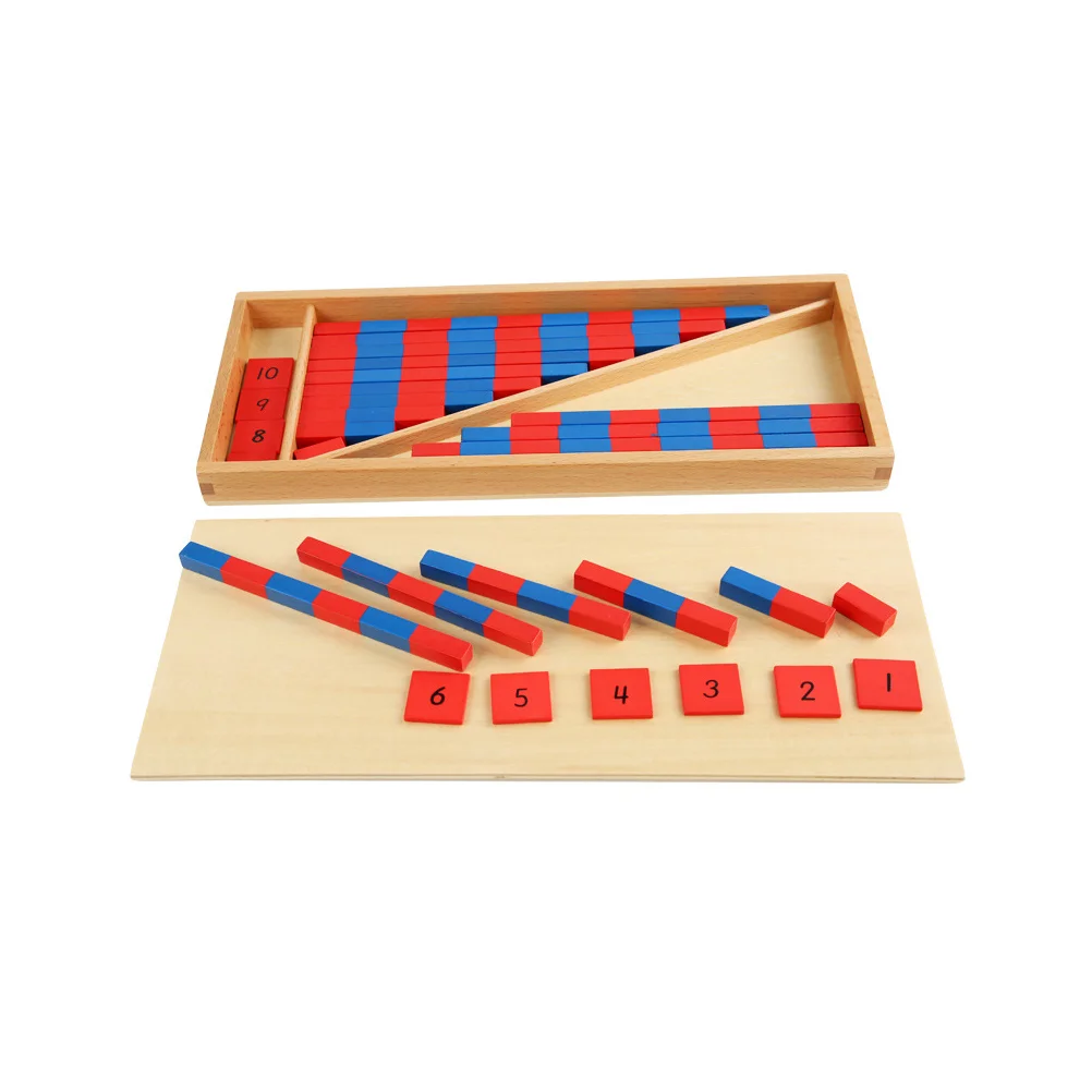 Kinder Zählstäbe Spielzeug für Kinder Rot und Blau Kinder Mathe Lehrmittel Addition Subtraktion Holz