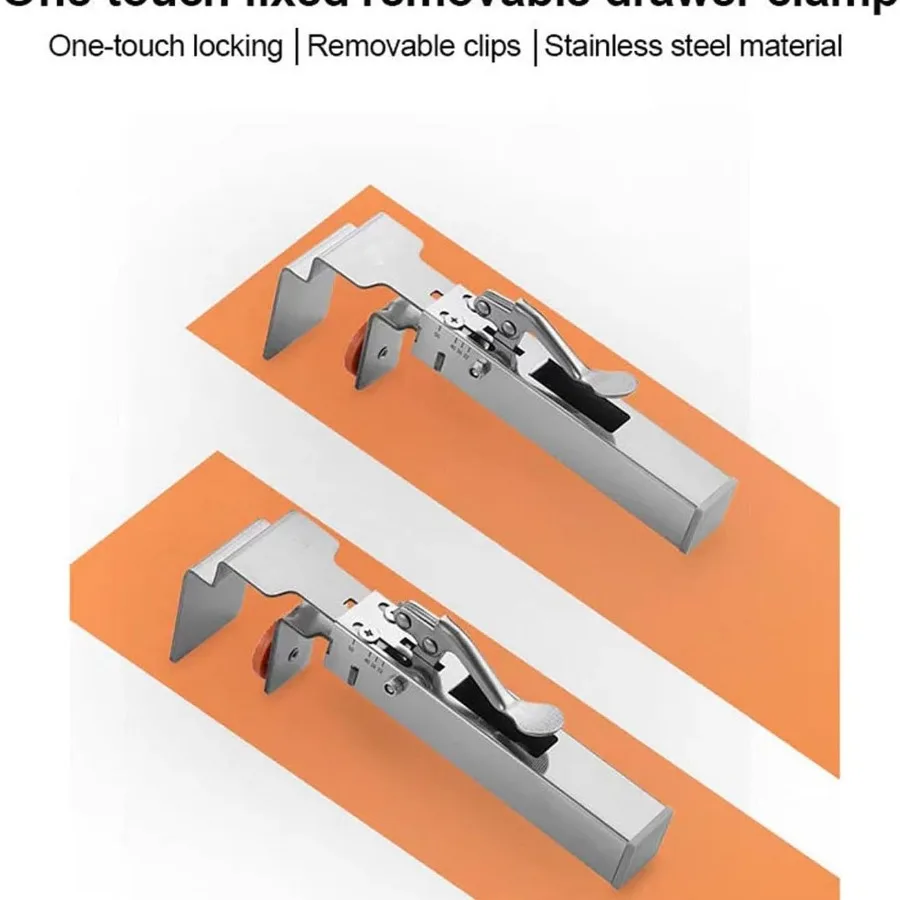 1Pc Adjustable Drawer Fix Clip Drawer Front Installation Clip Cabinet Hardware Fixture Click Fixed Detachable Fast Press Drawer