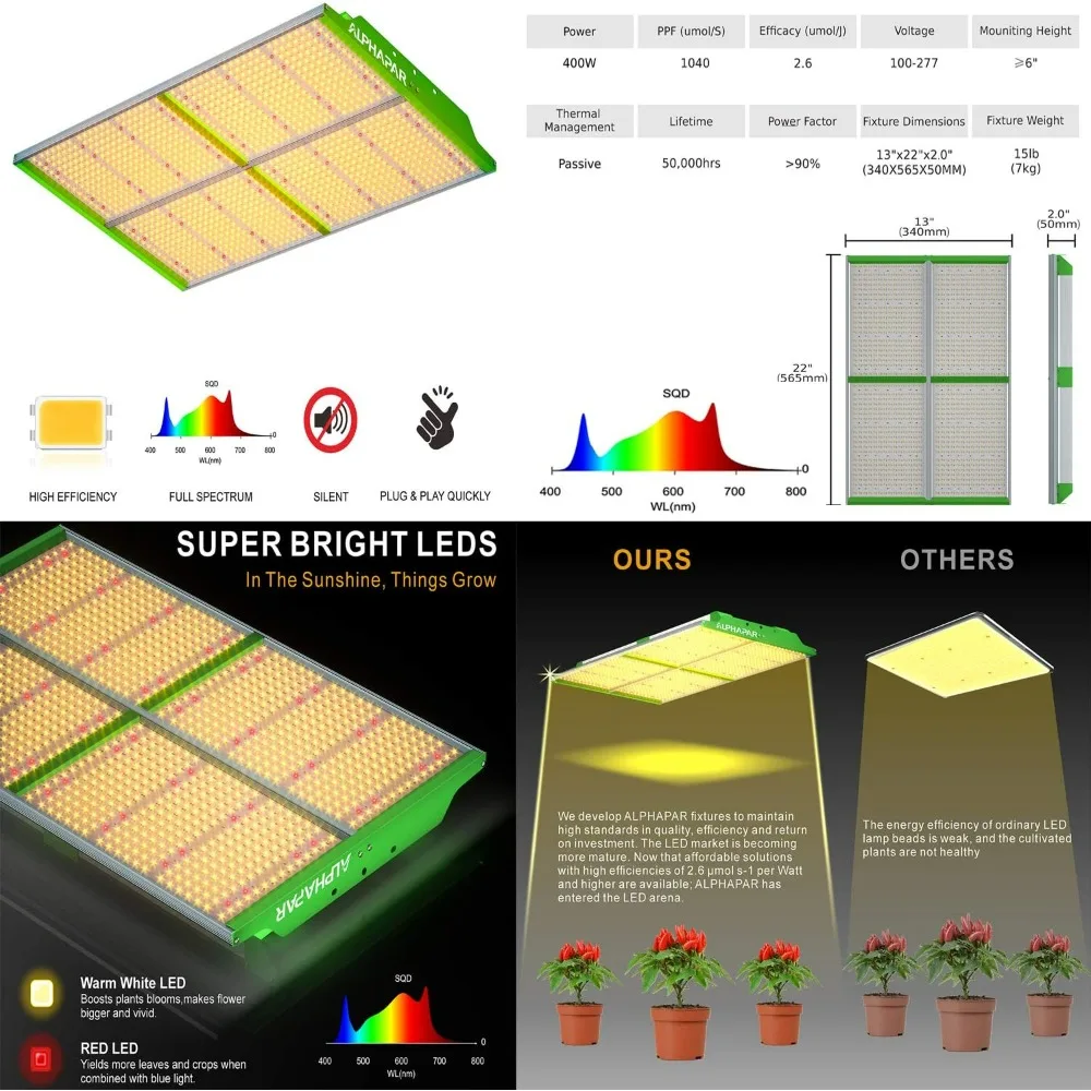 2 in 1 Grow Tent Kit Complete System AQ1200 LED Grows Light Full-Spectrum 60