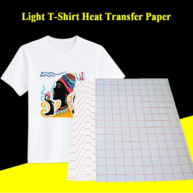 20 Sheets Inkjet Heat Transfer Paper A5 Cotton T-Shirt Dark Black Transfer Paper Light White Paper For 100% Cotton Fabric