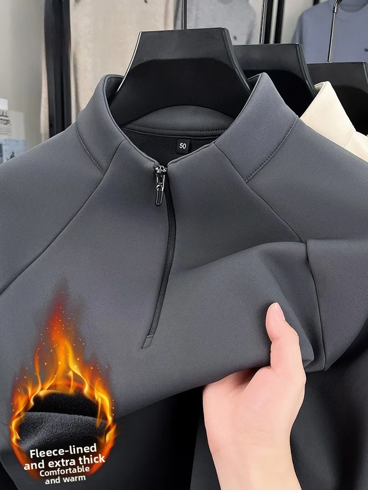 

Мужская утепленная флисовая зимняя толстовка на молнии с капюшоном, повседневный универсальный топ, дышащий, износостойкий, в городском стиле