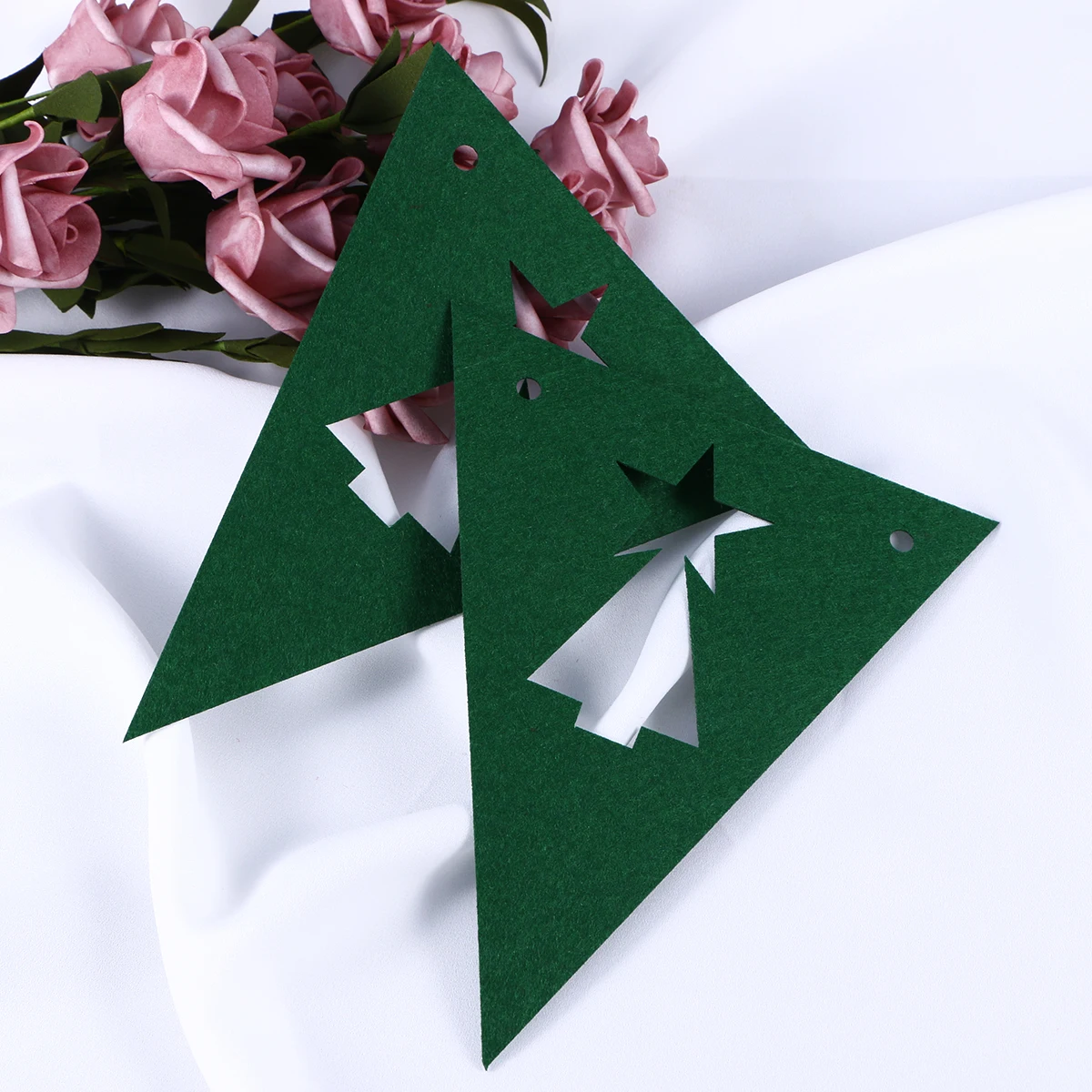 

3 Meters Mantelpiece Christmas Tree Decoration Ornament Decorations Flocked with Ribbon Merry Banner
