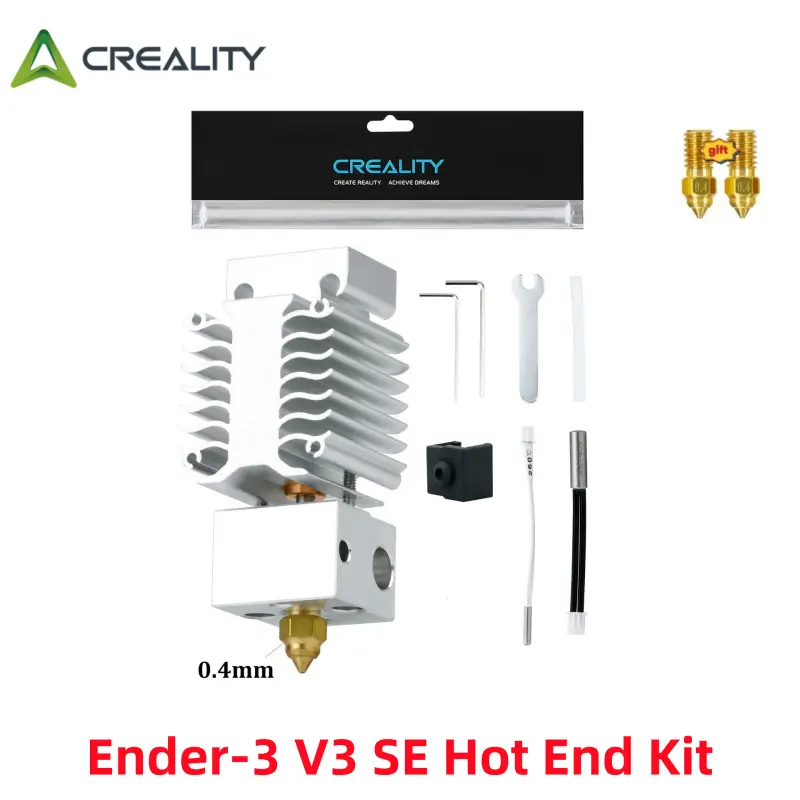 مجموعة كتلة التسخين Creality الرسمية Ender 3 V3 SE مع فوهة استبدال، رأس طباعة عالي الحرارة بحلق ثنائي المعدن