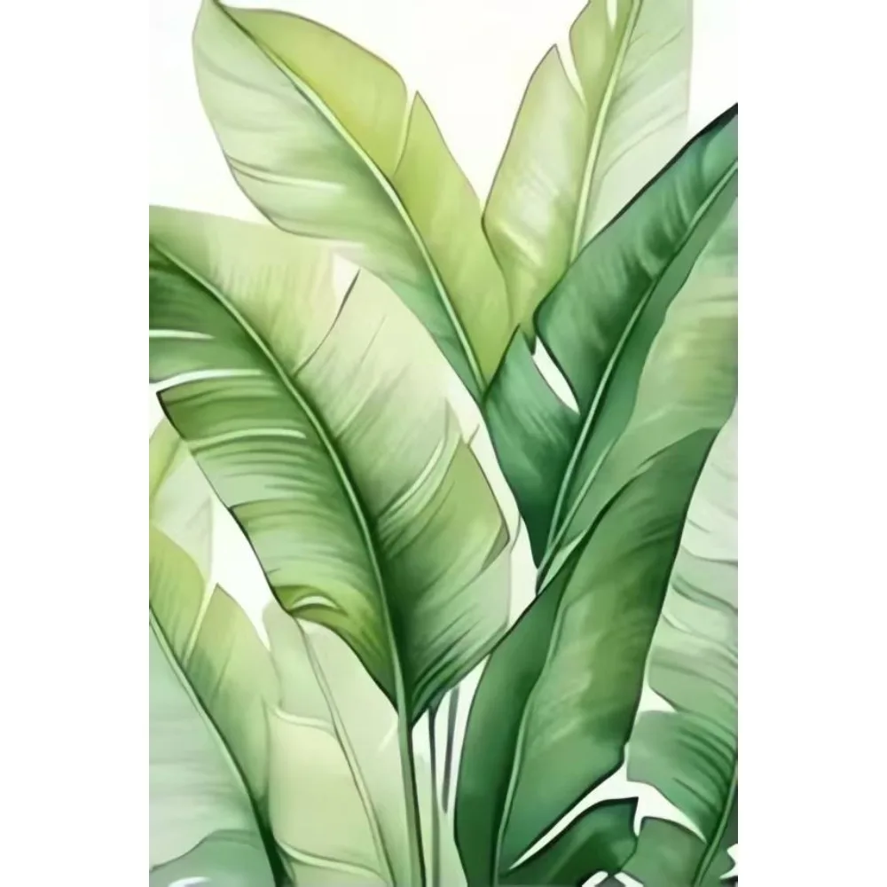 1/3PCS Frameless, Tropical Watercolor Leaf Print, Plant Wall Art, Banana, Monstera, Palm Leaf Poster, Living Room Decoration, view 3