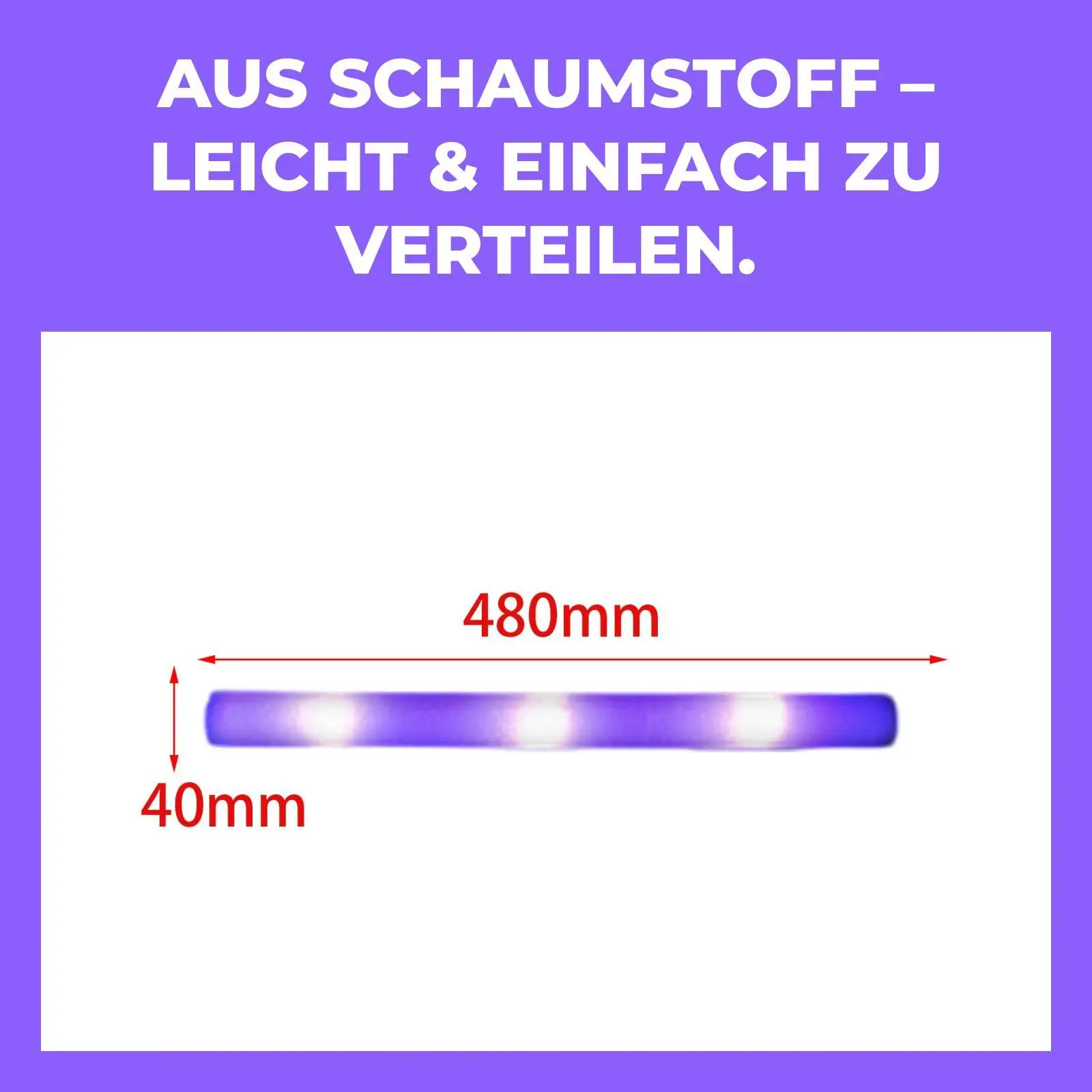 Glow Rod LED Foam Party Sticks Flexible Light Up Accessories for Weddings Concerts Birthdays and Night Events