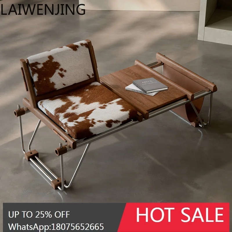 HLZ Book and Newspaper Chair Home Multifunctional Reading Coffee Stainless Steel Leisure Chair Long Bench Single Recliner