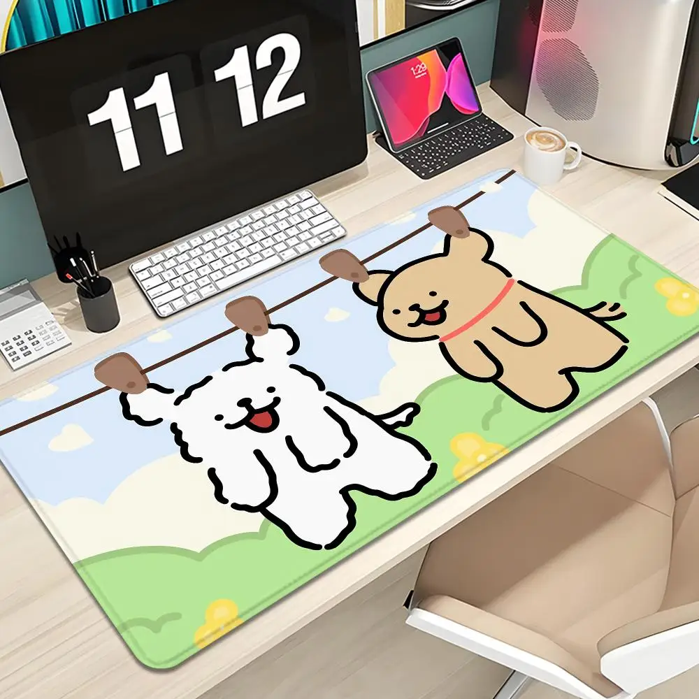 Korea Maltese puppy a minimalist line art dog Mouse Pad Keyboard Mousepad large 600X300 mm Desk Mat PC Gaming Table pad